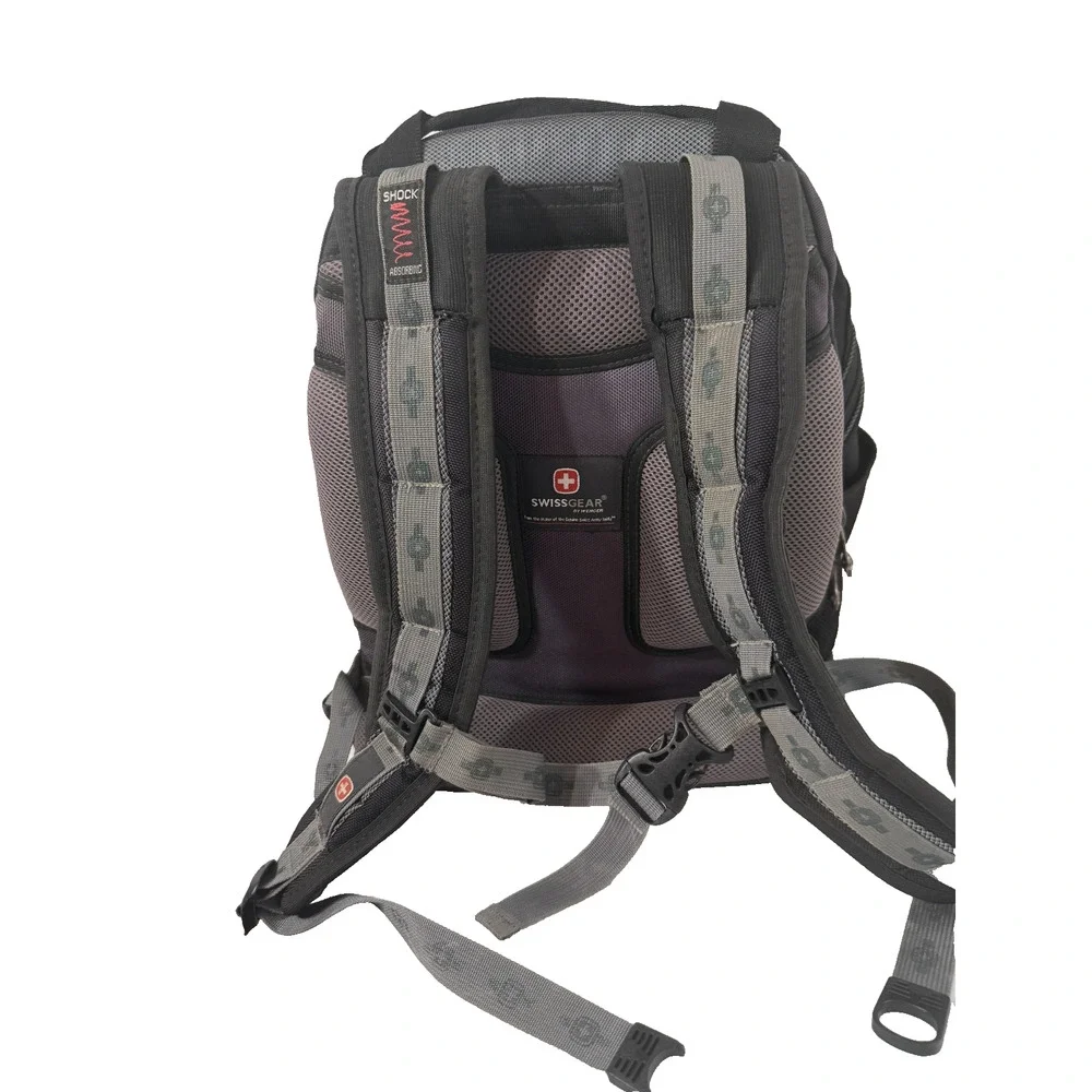 Swiss Gear by Wenger Laptop Backpack Black/Gray Durable Travel Bag Authentic